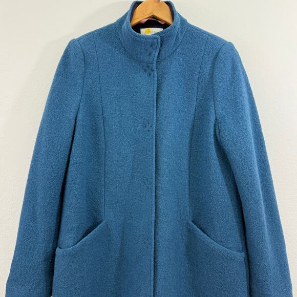 Boden Hengrave Coat Teal Blue Wool Blend Sz 12R Classic Tailored Winter Classic - Picture 4 of 11